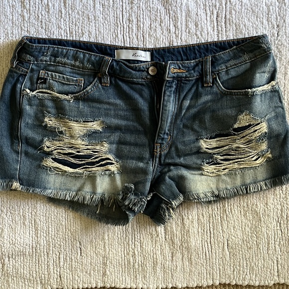 Kancan Women's Distressed Denim Shorts - Picture 2 of 5